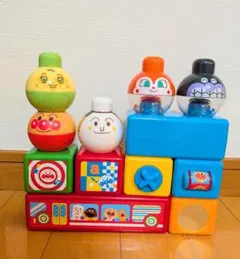 【美品】ベビラボ～脳を育む～つみたくなるなる！アンパンマン（12ピース完備）のサムネイル
