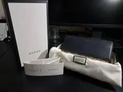 GUCCI 長財布 GGパターン 黒/ベージュ