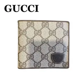 美品　グッチGUCCI GGパターン 二つ折り財布　スプリームオールド
