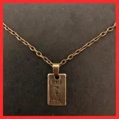 ビンテージ調アンティークな金古美カラーの小さなプレートネックレス⭕️商品説明必読のサムネイル
