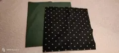 綿生地 グリーンと水玉模様