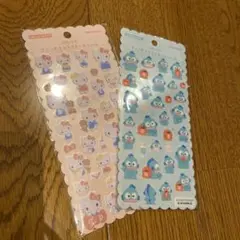 ふわふわサンリオキャラクターズしーる　ハローキティとハンギョドン　2枚セット