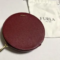 【美品】FURLA フルラ 丸型 コインケース 小銭入れ ボルドー キーリング付のサムネイル