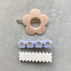 No.1235 フラワーヘアクリップ　キッズヘアアクセサリーセット
