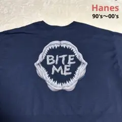 90's〜00's Hanes サメ Tシャツ XL ネイビー　スーベニア　両面