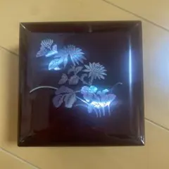 螺鈿細工 菊文様 硯箱 文箱 漆器