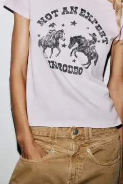 ZARA 半袖 Tシャツ ピンク