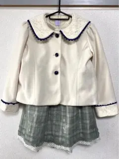 140cm axesfemme レースセーラージャケット+チェックスカートセット