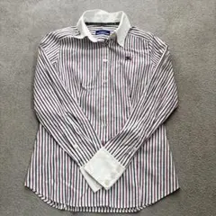 BURBERRY BLUE LABEL ストライプ シャツ ホースロゴ 36