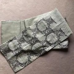 ストライプと花模様の正絹袋帯