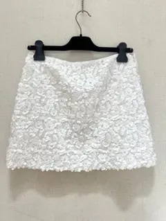 ザラ　ビーズ 刺繍 スカート
