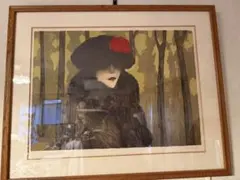 藤田嗣治 Foujita 猫を抱く少女 シルクスクリーン 67/300 額装済