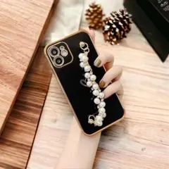 iPhone13Pro ケース パールチェーン スマホケース インスタ映え