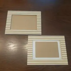 ストライプデザイン フォトフレーム 2個セット 木製