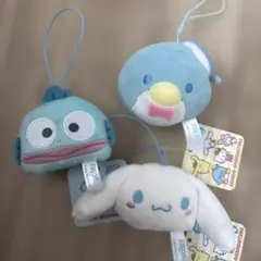 サンリオ　フェイスマスコット　タキシードサム　シナモロール　ハンギョドン