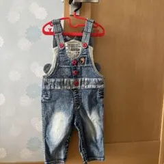 クマ耳付きデニムオーバーオール 95cm