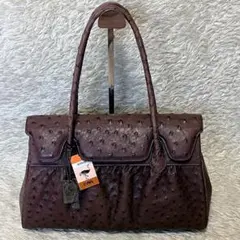 ✨新品 未使用✨ DAWN オーストリッチ ハンドバッグ レザー JRA認定