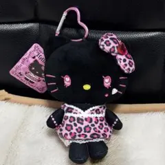 【新品】ハローキティ マスコットポーチ ギャル3 カラビナ付き　黒