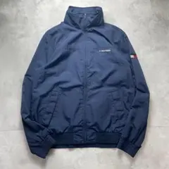 美品/XLサイズ トミーヒルフィガー ナイロンジャケット ブルゾン ロゴ 紺