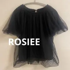 【新品タグ付】ROSIEE チュールレイヤード カットソー ブラック Fのサムネイル