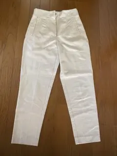 ZARA ハイウエスト スラックス ホワイト XS