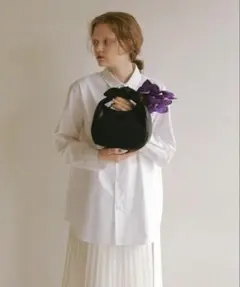 TOPKAPI EFOLE フェイクレザー ラウンド リボン ハンドバッグ