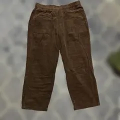 ブラウン コーデュロイ ワイドパンツ