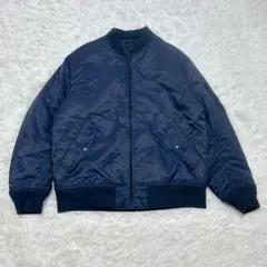 美品✨ユニクロ UNIQLO MA-1フライトジャケット ネイビー　XLのサムネイル