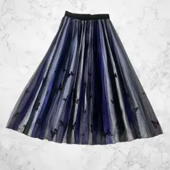 美品 ScoLar スカラー　グラデーション ロング プリーツスカート M 黒のサムネイル