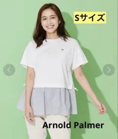 Arnold Palmer シルケット 天竺 切替 ドロスト トップス Sサイズのサムネイル
