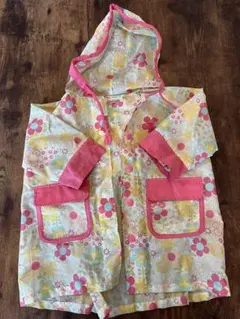 ブランシェス 花柄 ベビー レインコート 90