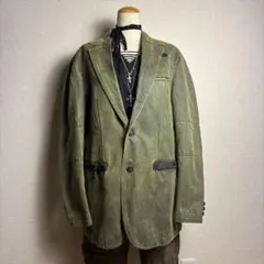 00's archive オリーブグリーン デニム生地 テーラードジャケット