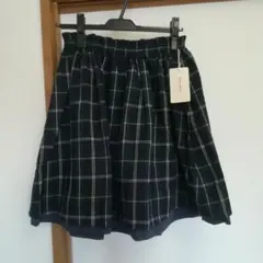 新品　リバーシブルスカート　150　紺チェック p