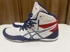 ASICS アシックス レスリングシューズ 26.0cm ホワイト×ネイビー軽量のサムネイル