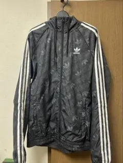 adidas ブラック ナイロンジャケット M