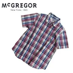 B812○MCGREGOR シャツ チェック メンズ M 半袖 アメカジ