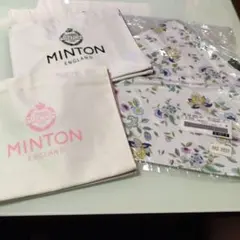 MINTON 刺繍入りテーブルセンター 楕円形とミニトートバッグ2点の3点セット