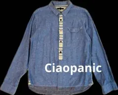 チャオパニック　デニムシャツ・長袖・ストライプボタン