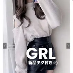 GRLマルチウェイショルダーオープンハイネックニットトップス[an1220]