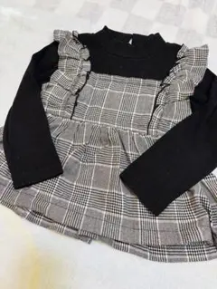 プティマイン　フリル付き長袖カットソー 100cm