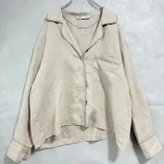 ザラ ZARA リネン100%シャツ ブラウス ジャケット XS 春夏 羽織