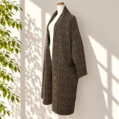 ● 상태좋음 ◆シップス◆手洗いOK♡エアリーチェックロングガウンBR