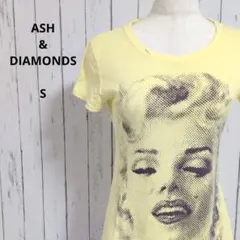 ASH&DIAMONDS☆マリリンモンロー　半袖Tシャツ　S　イエロー　プリントのサムネイル