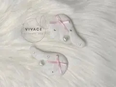 天使の羽ヘアピン　ピンクリボン　量産型