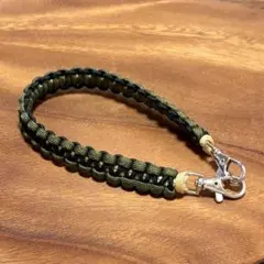 パラコード スマホストラップ オリーブ×カーキベージュ×ブラック