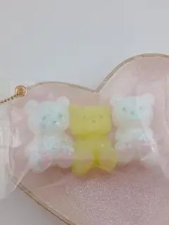 3つ子くまちゃんスクイーズ チャーム キーホルダー 250924②