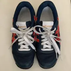 asics 校内履き.学校.シューズ.スニーカー23.5cm.ネイビー.紺
