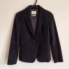 美品☆kumikyoku 組曲 セットアップ スカートスーツ 黒 ベロア 秋冬