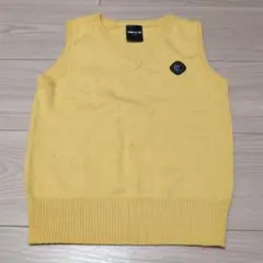 COMME CA ISM イエロー Vネック ベスト 110　キッズ