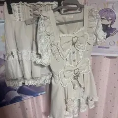 リズリサ　セットアップ　フロントカシュクールBIGリボンセットアップ